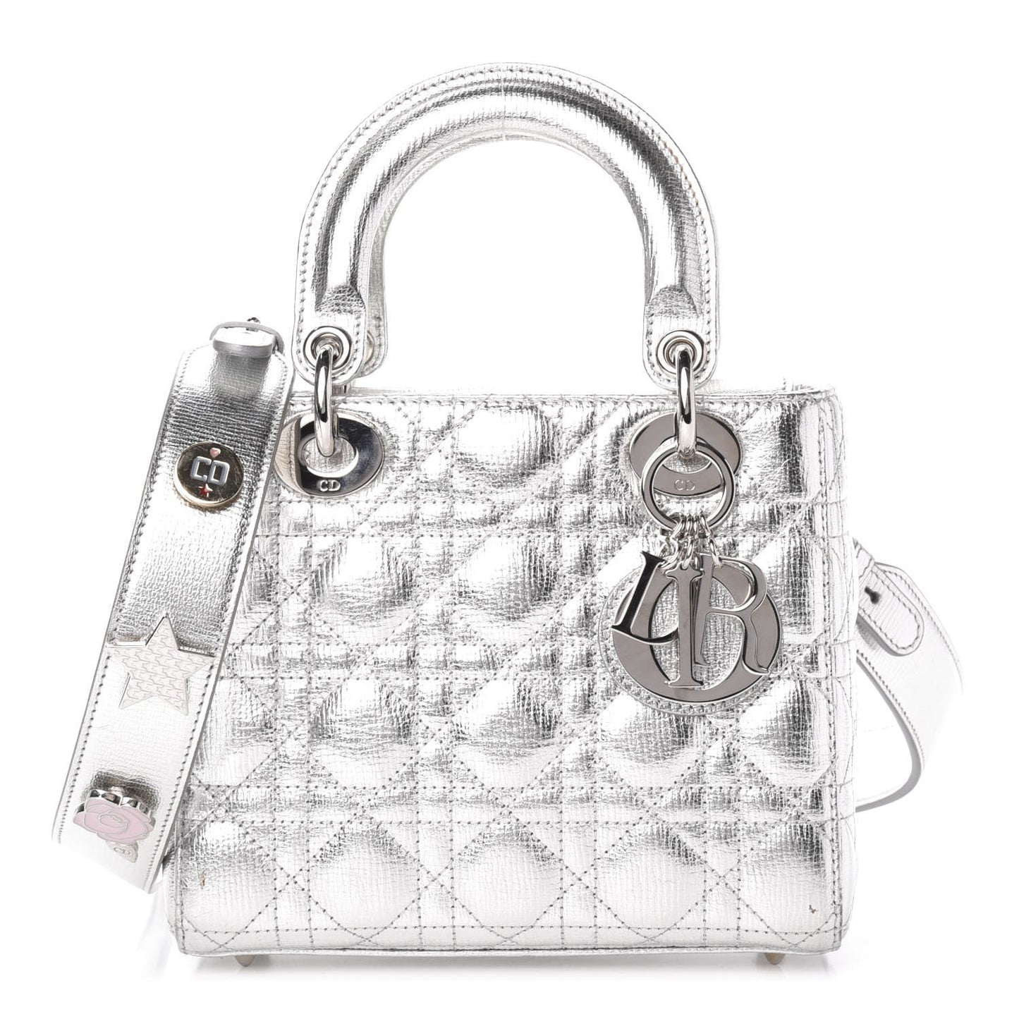 Dior Cannage Metallic Small Lady Dior Bag