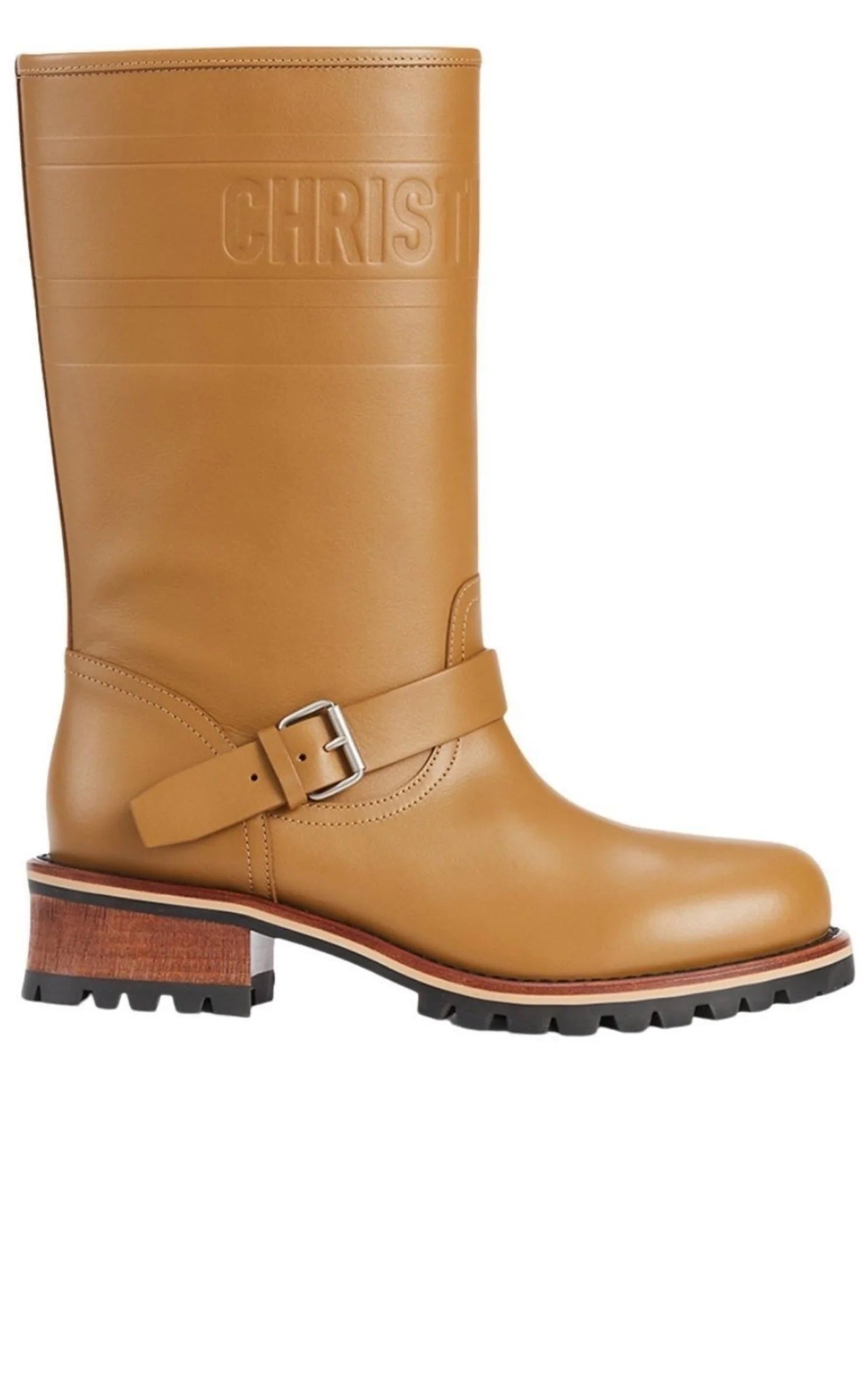 CHRISTIAN DIOR QUEST CALFSKIN LEATHER MID-CALF BOOTS