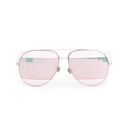 Dior Silver-Tone Metal Frame DiorSplit 2 Aviator Sunglasses