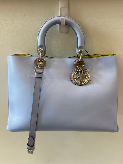 CHRISTIAN DIOR BICOLOR SOFT CALFSKIN DIORSSIMO TOTE BAG