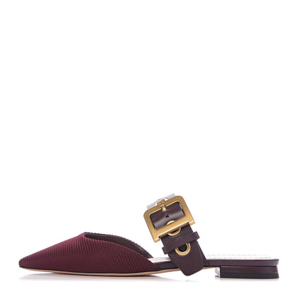 CHRISTIAN DIOR TWO-TONE TECHNICAL FABRIC & LEATHER D-DIOR FLAT MULES