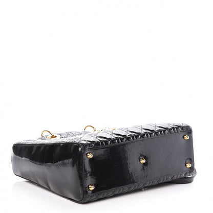 DIOR Lady Dior Patent Cannage Calfskin Large
