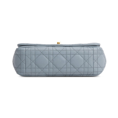 Christian Dior 2021 Grey Supple Cannage Calfskin Leather Small Dior Caro Bag