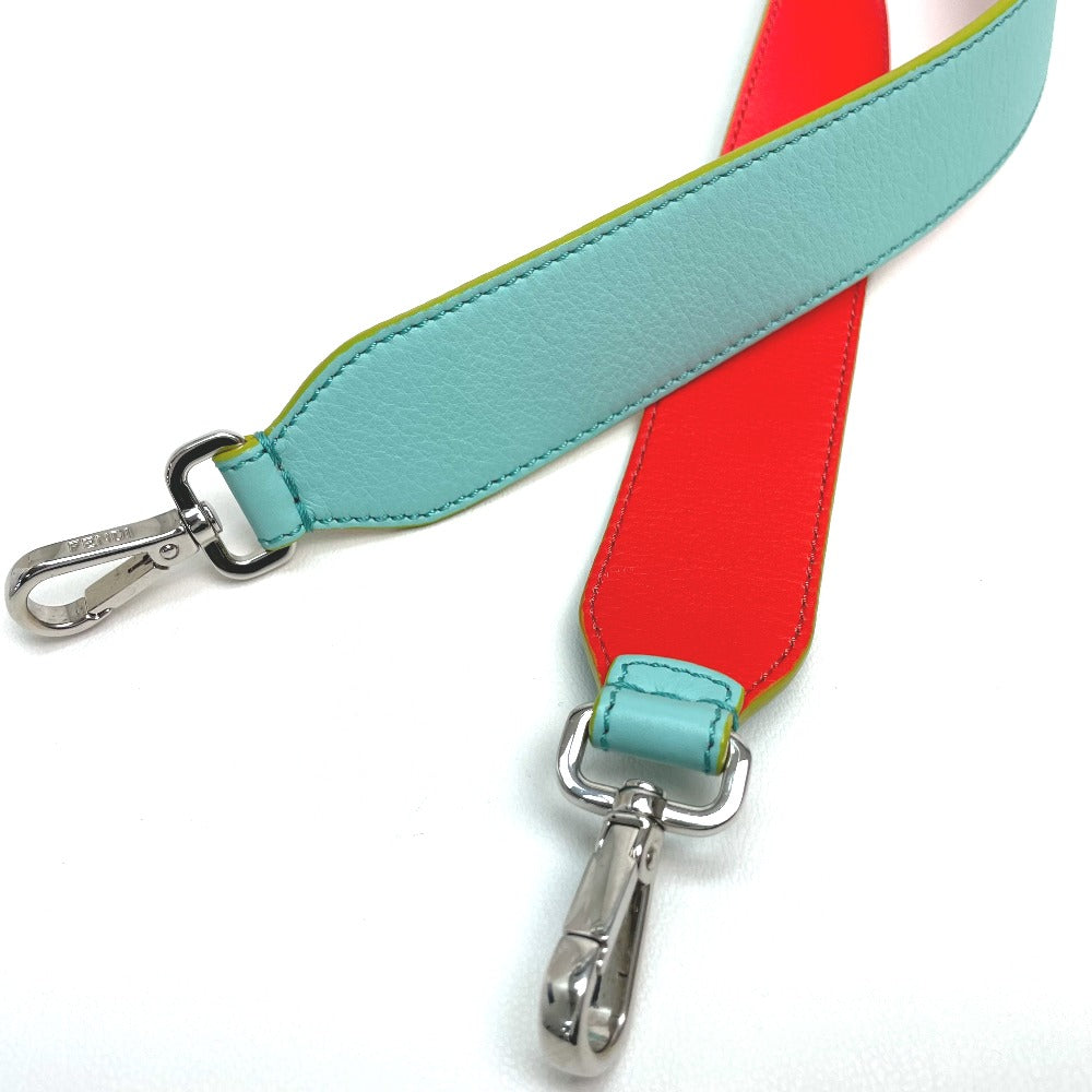 FENDI Shoulder strap leather Light blue x orange x yellow By color Strap you Women
