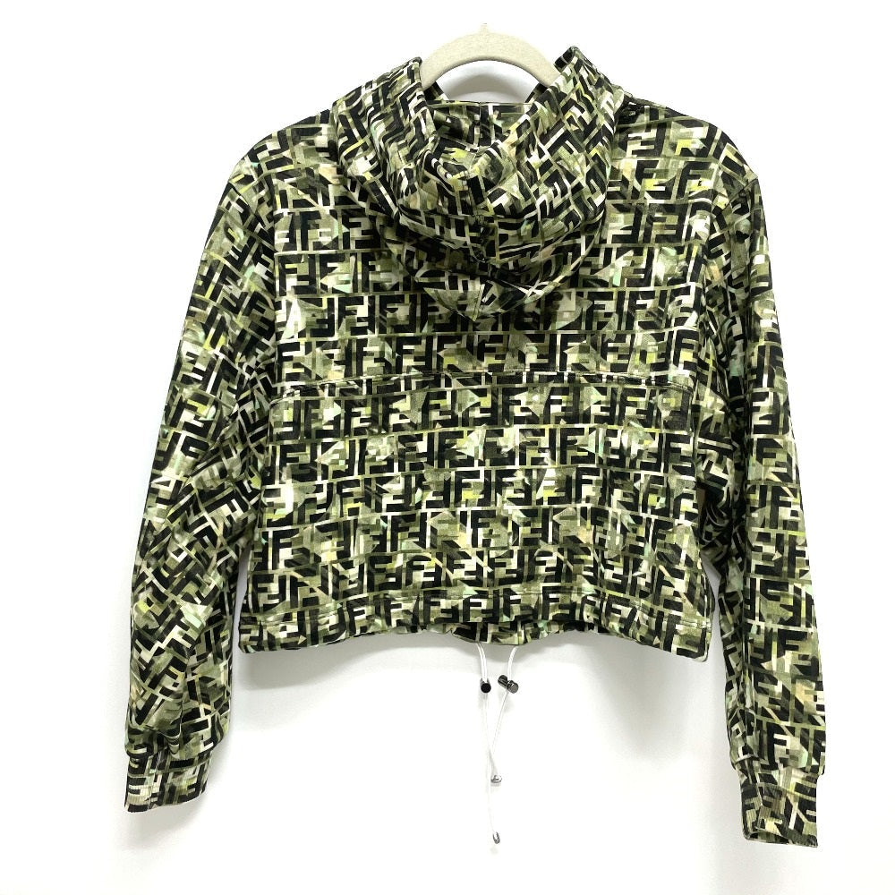 FENDI Hoodie FS7035 cotton green FF Zucca pullover Women XXS
