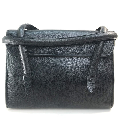 CELINE Handbag leather Black x Gold Metal vintage Chain lock Women