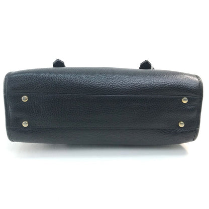CELINE Handbag leather Black x Gold Metal vintage Chain lock Women