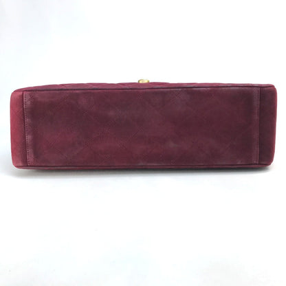 CHANEL Shoulder Bag suede Bordeaux CC COCO Mark Decama Trasse 34