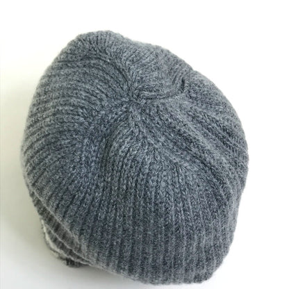 Christian Dior Knit hat Wool / cashmere gray logo D-White Women