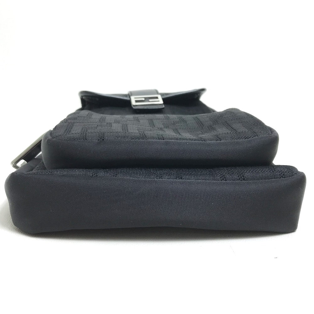 FENDI Shoulder Bag 7VZ049 Fabric / Leather Black / red Belt bag Zucca FF pattern mens