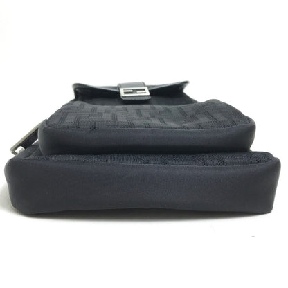 FENDI Shoulder Bag 7VZ049 Fabric / Leather Black / red Belt bag Zucca FF pattern mens