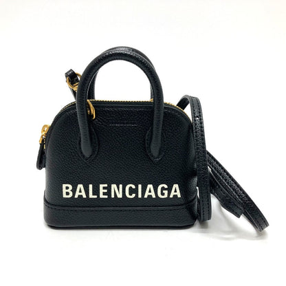 BALENCIAGA Shoulder Bag Bag 2WAY handbag logo Villetop leather 639756 black Women