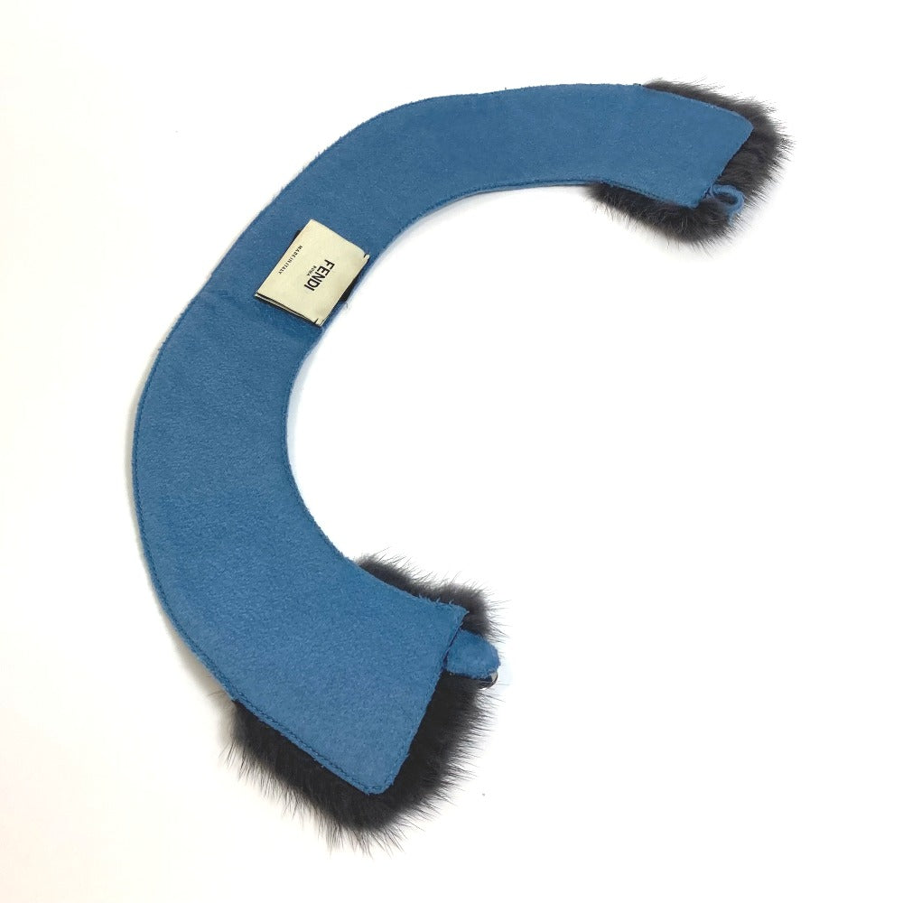 FENDI Other fashion goods cashmere Blue x gray False collar Attached color Women