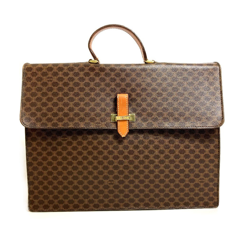 CELINE Business bag PVC / Leather Brown Macadam vintage unisex(Unisex)