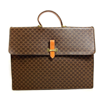 CELINE Business bag PVC / Leather Brown Macadam vintage unisex(Unisex)