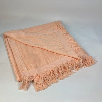 BALENCIAGA towel 535525 cotton Pink beige type logo sports towel/beach towel unisex(Unisex)