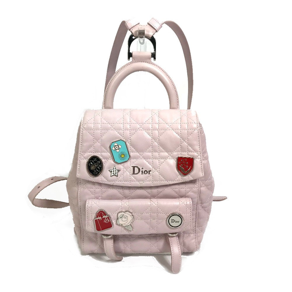 Christian Dior Backpack leather pink Cannage Stardust Small Backpack Women