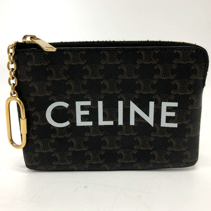 CELINE Coin case 10C662CA2 PVC / Leather Brown Triomphe Women(Unisex)