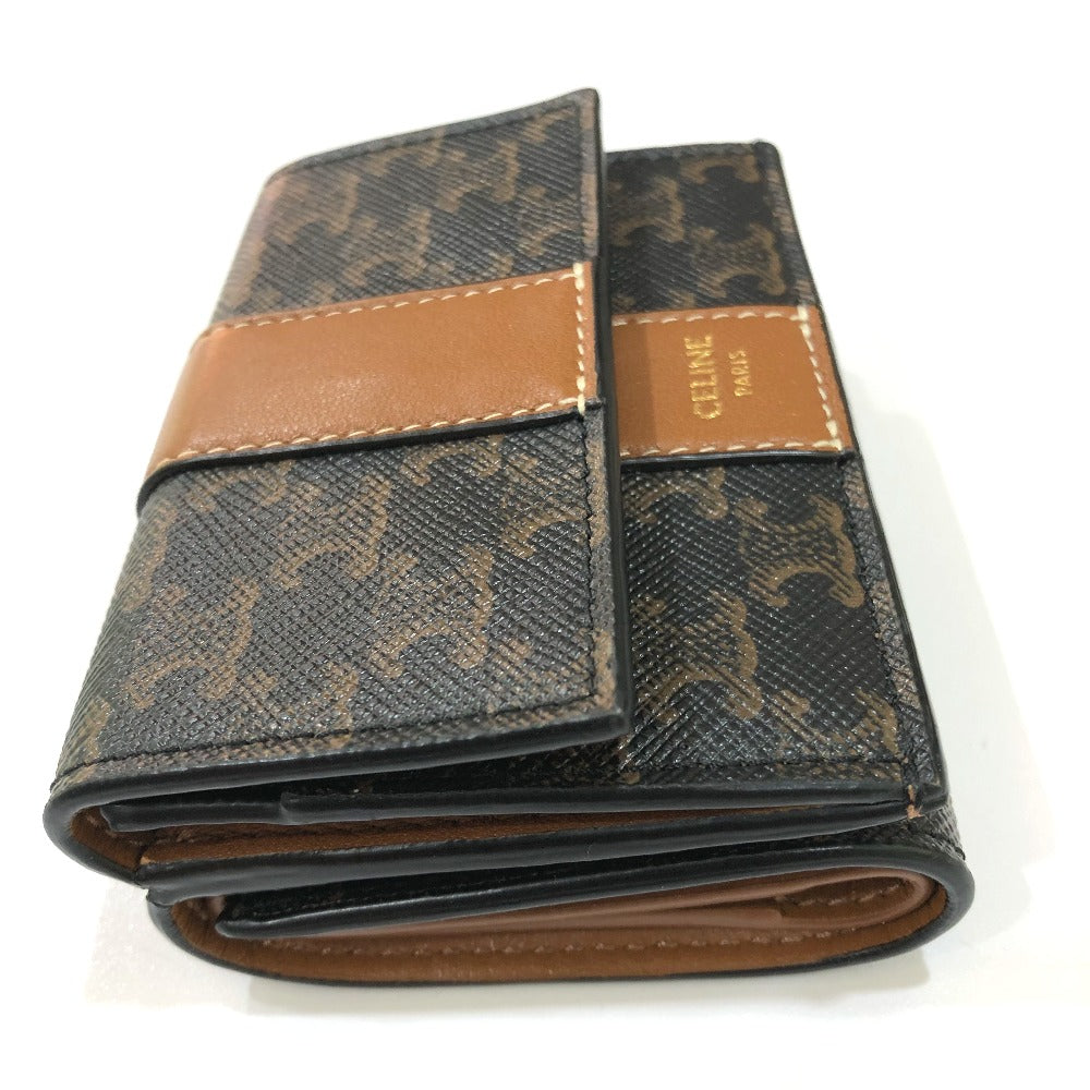 CELINE Trifold wallet PVC / Leather Brown Triomphe Small trifold Women