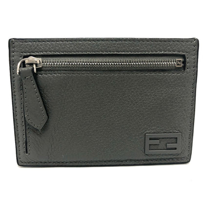 FENDI Card Case 7M0310 leather gray FF Baguette mens