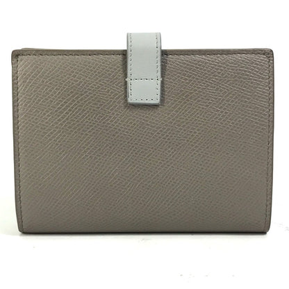 CELINE Trifold wallet 10B643BRU.10PI leather Gray x light blue By color Medium strap wallet Women