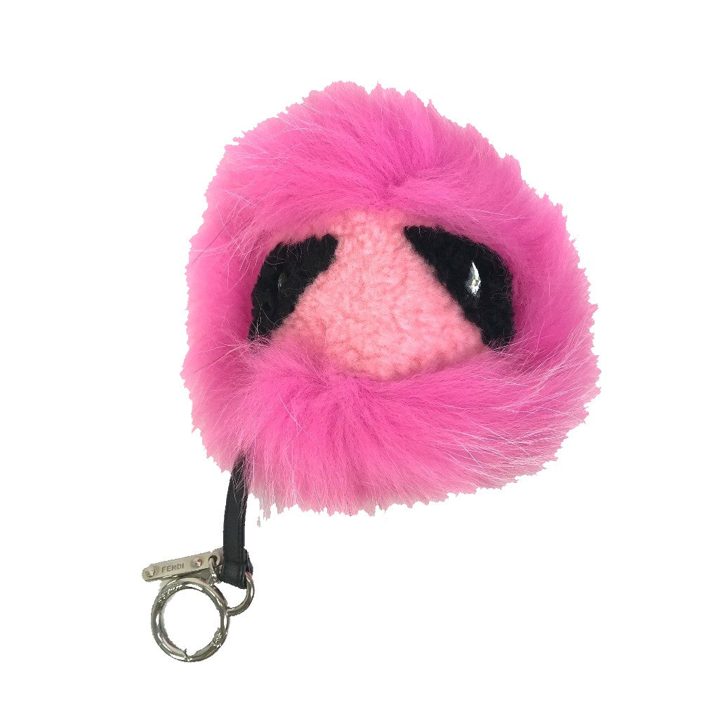 FENDI Bag charm Fake fur pink monster Women