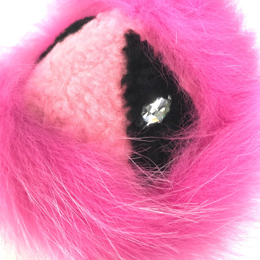 FENDI Bag charm Fake fur pink monster Women