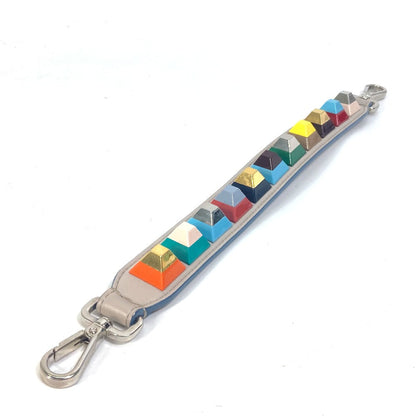 FENDI Shoulder strap leather Gray x multicolor Strap you Women