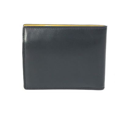 FENDI Folded wallet 7M0001 leather Black x yellow logo mens