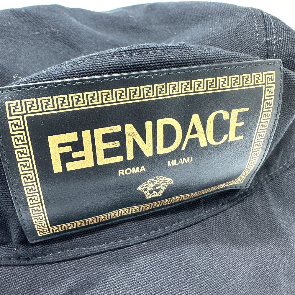 FENDI hat FXQ801 cotton black Versace collaboration logo Women M/59