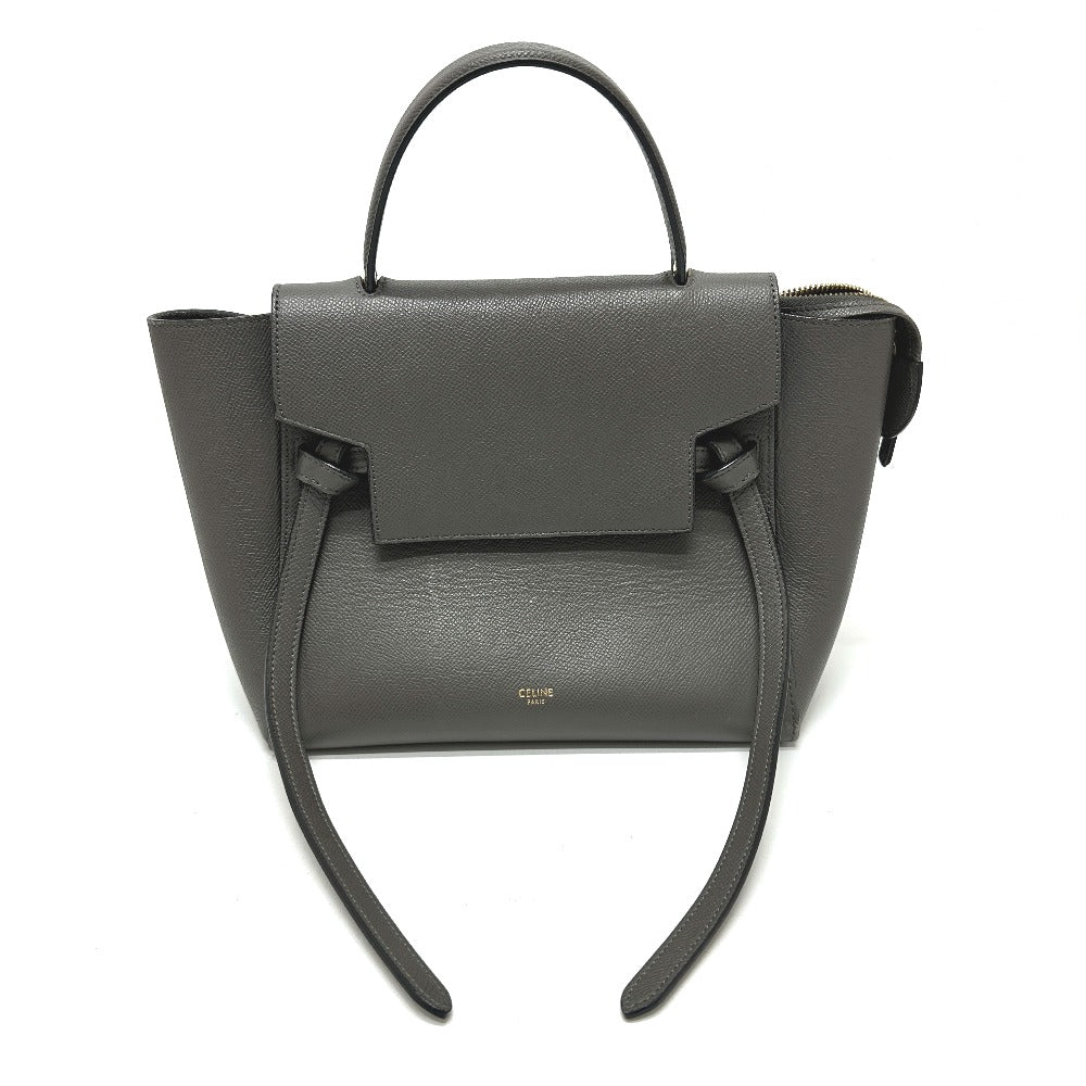 CELINE Handbag 189153  leather gray logo Belt bag micro Women