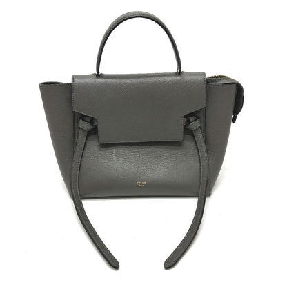CELINE Handbag 189153  leather gray logo Belt bag micro Women