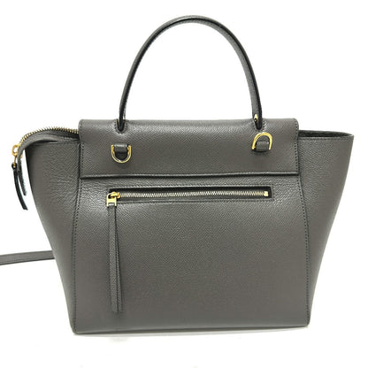 CELINE Handbag 189153  leather gray logo Belt bag micro Women