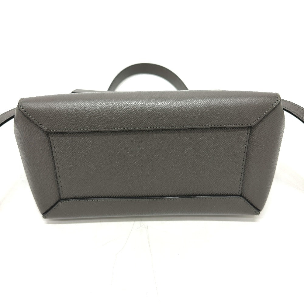 CELINE Handbag 189153  leather gray logo Belt bag micro Women