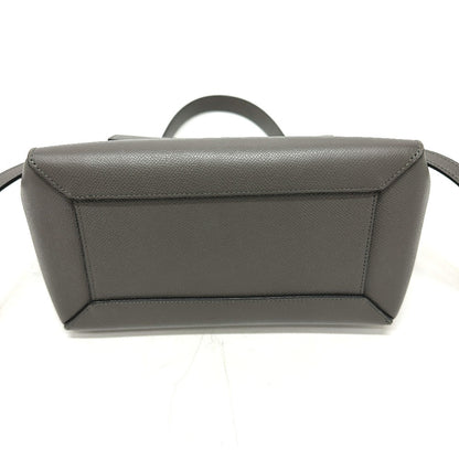 CELINE Handbag 189153  leather gray logo Belt bag micro Women