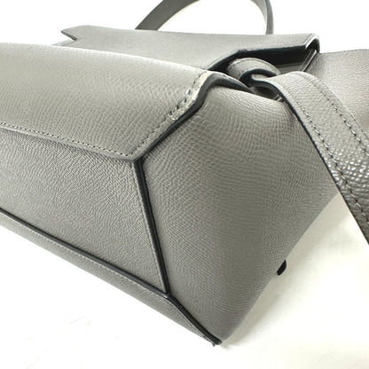 CELINE Handbag 189153  leather gray logo Belt bag micro Women