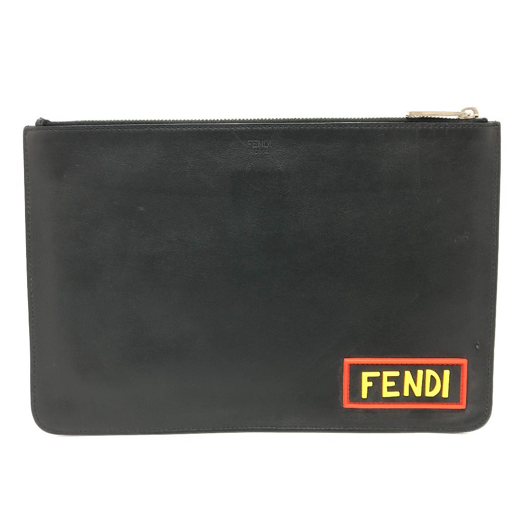 FENDI Clutch bag 7N0078  leather black LOVE mens