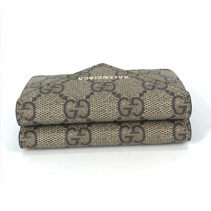 GUCCI Trifold wallet 681704 GG Supreme Canvas beige BALENCIAGA Balenciaga collaboration Paper mini wallet unisex(Unisex)