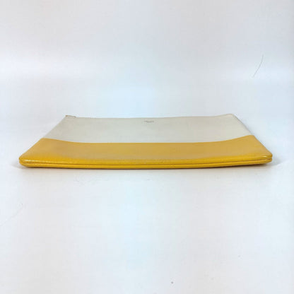 CELINE Clutch bag leather White x yellow By color Women