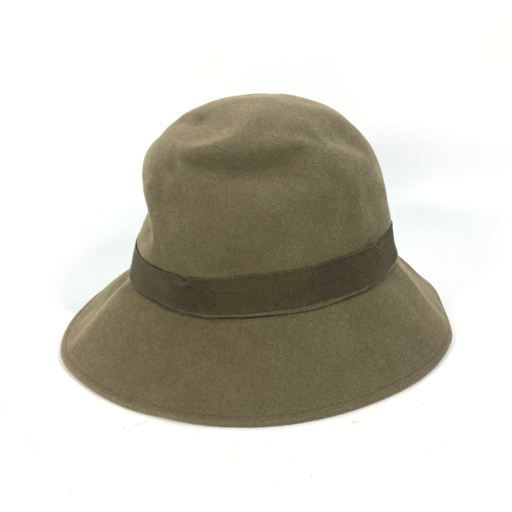 CHANEL hat felt khaki vintage Women 57