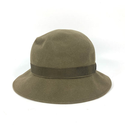 CHANEL hat felt khaki vintage Women 57