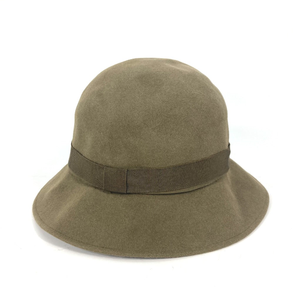 CHANEL hat felt khaki vintage Women 57