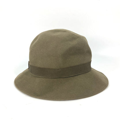 CHANEL hat felt khaki vintage Women 57