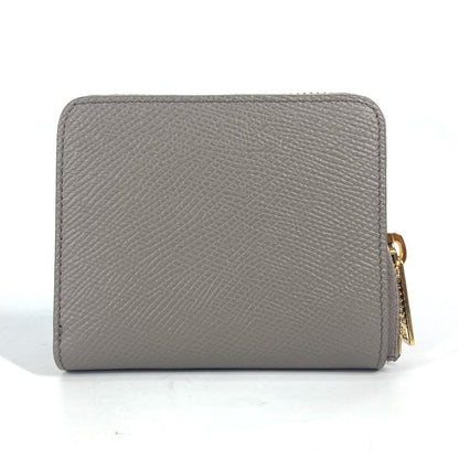 CELINE Folded wallet 10L203BEL.10BL leather gray Compact wallet Small Zip Wallet Essential Women