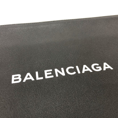BALENCIAGA Clutch bag 492467 leather black logo shopping mens