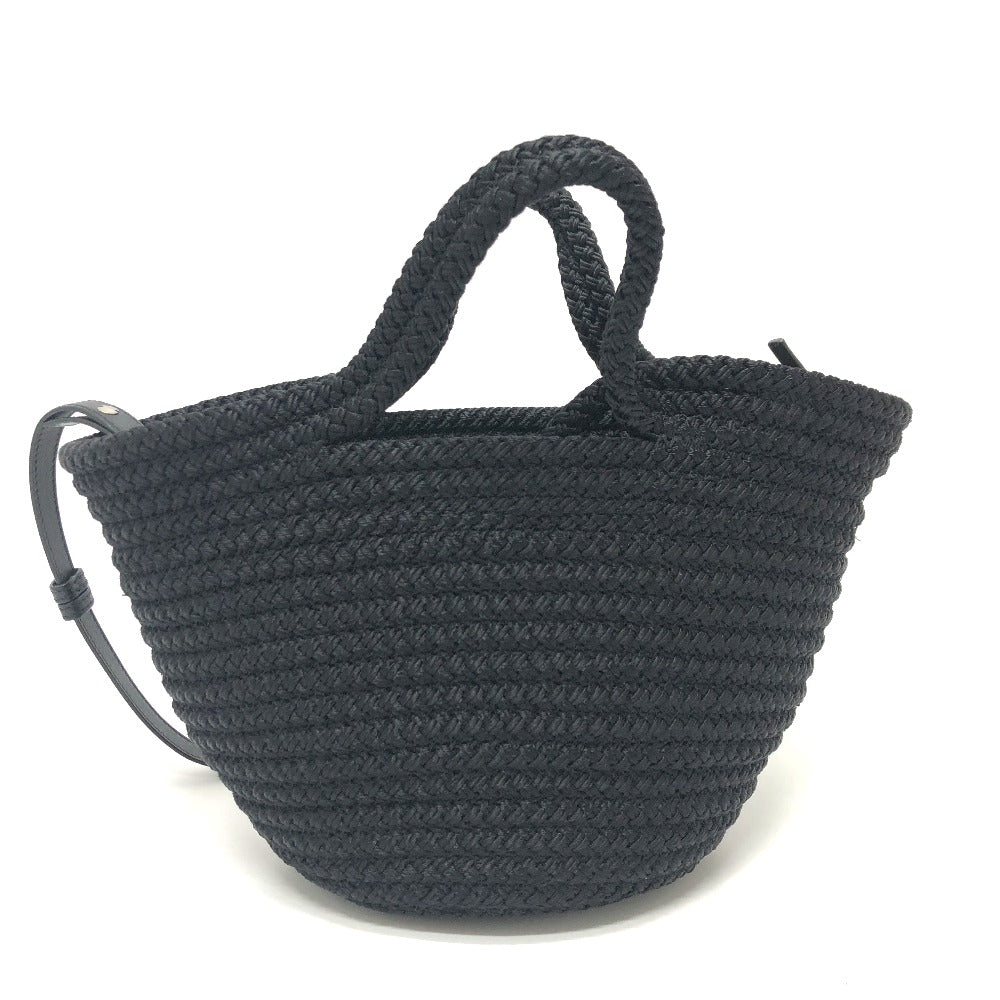 BALENCIAGA Shoulder Bag 695612 Nylon, Lambskin black Shoulder Crossbody Ibiza small basket bag