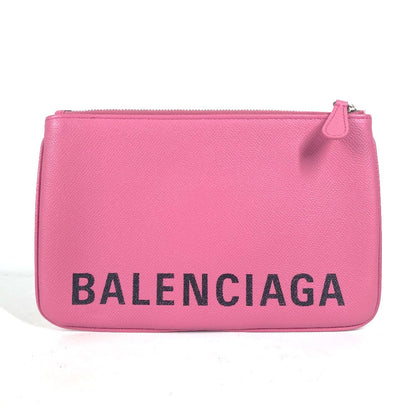 BALENCIAGA Clutch bag 545773 leather pink logo VILLE Women