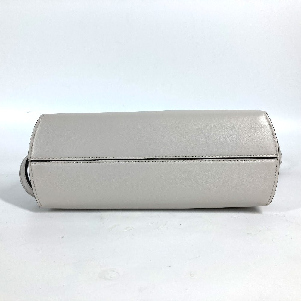 FENDI Clutch bag 8BP129 leather White gray type Shoulder Crossbody Pochette first small Women