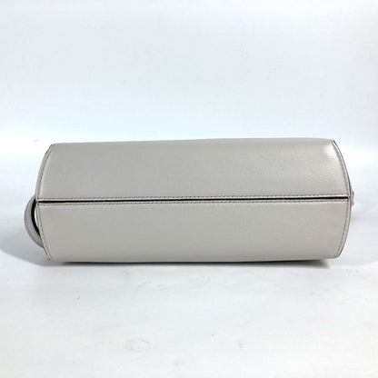FENDI Clutch bag 8BP129 leather White gray type Shoulder Crossbody Pochette first small Women