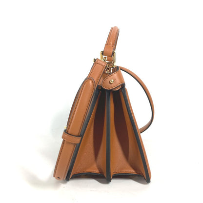 FENDI Shoulder Bag 8BN335 leather Brown Peekaboo ISeeU Petit